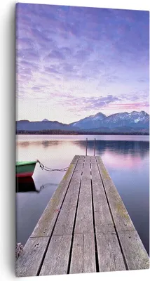 Produktbild von Bild auf Leinwand - Leinwandbild - See Berge Wasser - 55x100cm - Wand Bild - Wanddeko - Wandbilder - Leinwanddruck - Bilder - Kunstdruck - Wanddekoration - Leinwand bilder - Wandkunst - PA55x100-3671