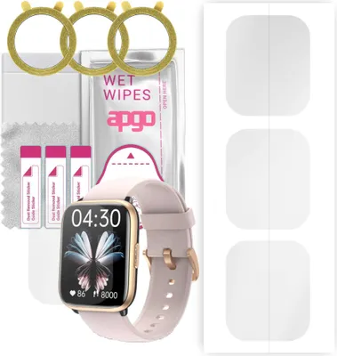 Produktbild von apgo 3 Stück Schutzfolie, klar, kompatibel mit Kello LW6 Smartwatch, Hydrogel Displayschutzfolie mit Positionierhilfe, Displayfolie, robust und kratzfest
