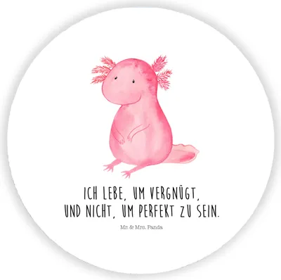 Produktbild von Mr. & Mrs. Panda Kühlschrankmagnet Axolotl Niedlich - Weiß - Geschenk, Liebe, magnet für kühlschrank, Fröhlich, Lebensweisheit, Freundin, Zufrieden, Magnetpin, holz