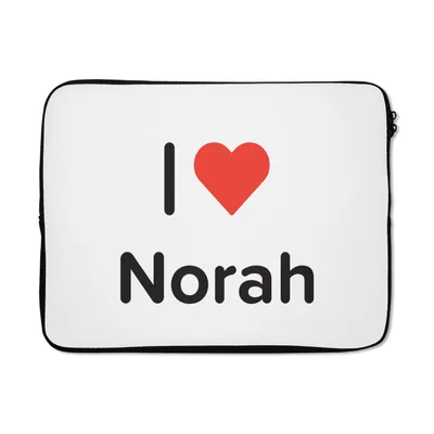 Produktbild von MuchoWow® Laptop Hülle 17 Zoll Laptoptasche Ich liebe - Norah - Mädchen - Zipper - Schutzabdeckung