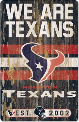 Produktbild von NFL Houston Texans Slogan Wood Sign Holzschild Holz 43x28cm We Are Texans