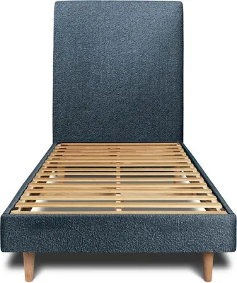 Productafbeelding van Bed met gestoffeerd hoofdeinde – Bouclé-stof - 90x200 cm
