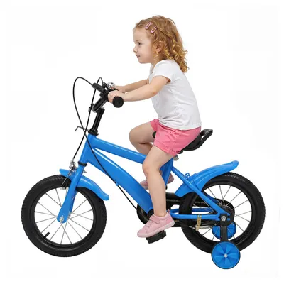 Produktbild von 14''Kinderfahrräder Jugendfahrrad Lernfahrrad für Kinder Blau