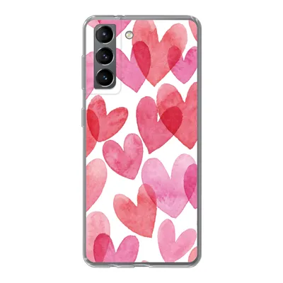 Produktbild von MuchoWow® Handyhülle Schutzhülle Hülle für Samsung Galaxy S21 Ein Aquarell mit Herz-Illustration Silikon Softcase Handy Hülle - Softcase