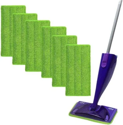 Obrázek produktu pro 6 kusů opakovaně použitelných mikrovláknových utěrek pro Swiffer WetJet – vyměnitelné utěrky – náhrada za houbičky – mikrovláknové čisticí utěrky