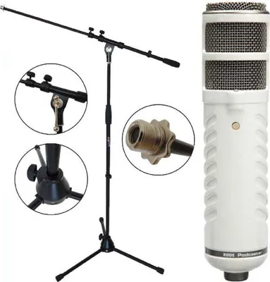 Produktbild von Rode Podcaster USB Mikrofon mit Mikrofonständer