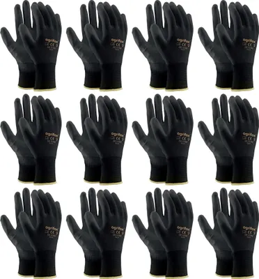 Produktbild von 12x Arbeitshandschuhe Mechanikerhandschuhe XL (10) Gartenhandschuhe Schutzhandschuhe Schwarz