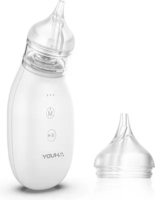 Image de Nettoyeur de nez de bébé Youha - Aspirateur nasal électrique - 3 niveaux d'aspiration - 2 embouts - USB inclus - A partir de 0 mois