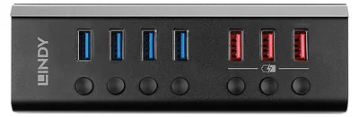 Image de LINDY 4 Port USB 3.0 Hub mit 3 Schnellladeports