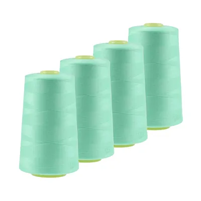Produktbild von 4 x 4572m Qualitäts Overlock-Garn Overlock-Nähgarn Farben 581 bis 620, Farbe:A599 mintgrün