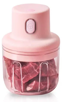 Elektrischer Hackmühle, 250 ml, rosa, Edelstahl, kabellos