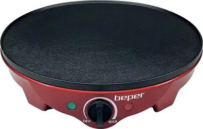 Produktbild von Beper BT.700Y Crepes Maker für Crêpes, Pfannkuchen und Piadinas elektrisch mit Holzspatel