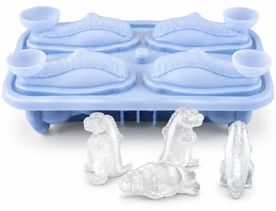 Image de Moules en silicone pour glaçons en forme de dinosaures 3D, 1 pièce, pour whisky, cocktails, fêtes d'été