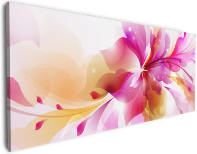 Produktbild von Wallario Premium Leinwandbild Pinkes Blumenbuket in Größe 50 x 125 cm