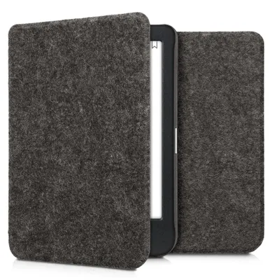 Produktbild von kwmobile Hülle kompatibel mit Kobo Clara BW / Clara Colour / Tolino Shine (5) / Shine Color - Filz Stoff eReader Schutzhülle Cover Case - Dunkelgrau