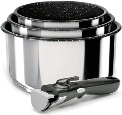 Saucenpfannen-Set 16/18/20 cm, Edelstahl, 4-teilig, Induktion