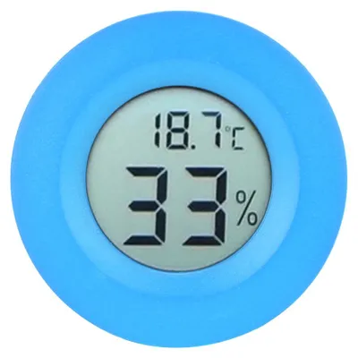 Image de Mini thermomètre hygromètre numérique LCD encastrable, mesure de l'humidité et de la température, usage intérieur, couleur bleue