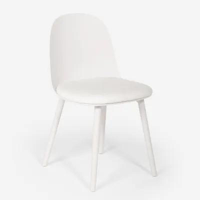 Image de Chaise avec coussin en velours pour cuisine salon restaurant salle à manger Florya - Blanc