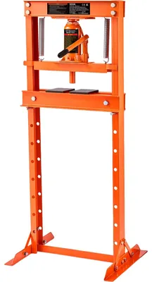 Produktbild von VEVOR Hydraulik, 12 Ton H-Rahmen Boden, Stanzplatten, verstellbare Arbeitstischhöhe zum Biegen oder Richten von Metall, Garagen oder Heimwerkstätten Presse, Orange, 12 T
