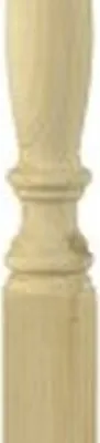 A close-up of a wooden baluster post.