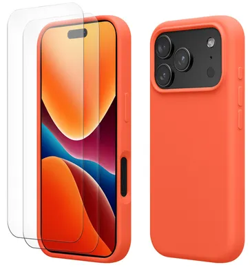 Produktbild von kwmobile Handyhülle mit 2x Displayschutzfolien kompatibel mit Apple iPhone 18 Pro / iPhone 17 Pro Hülle - Screen Protector aus gehärtetem Glas -