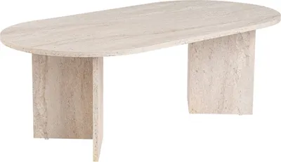 Produktbild von Wohnzimmertisch Parrano, Niedriger Wohnzimmertisch, Kaffeeregal, Couchtisch für Sofa, 119x60 h40 cm, Beige