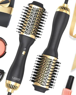 Image de Brosse à air chaud, brosse ronde, brosse de coiffage pour sèche-cheveux, brosse à boucler, brosse professionnelle, brosse à boucler, peigne à air chaud