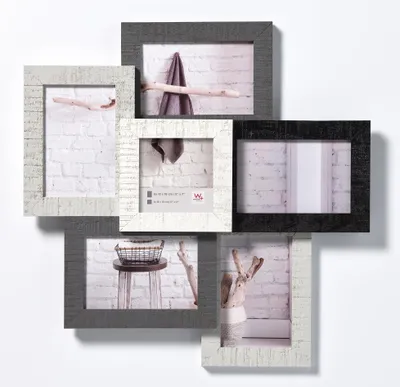 Produktbild von Walther; HO555M, Home Holzgalerierahmen für 6 Fotos, 5X1 3x18 cm und 1X 13x13 cm