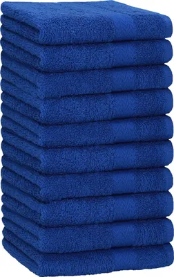 Produktbild von Betz 10 Stück Handtücher 50x100 cm PREMIUM 100% Baumwolle Farbe: royalblau