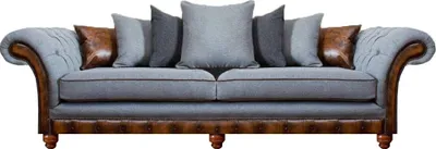 Produktbild von Moderne Grau Zweisitzer Sofa Couch Möbel Polstersitz Chesterfield