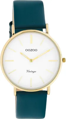 Image de Montre Oozoo turquoise en cuir C20229 Vintage Series Femme Montre à quartz analogique UOC20229