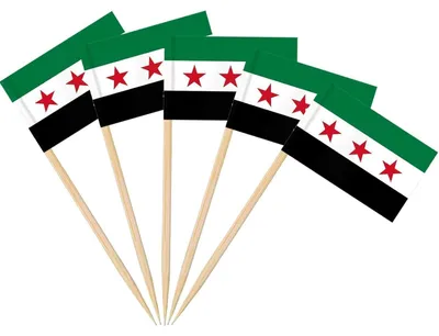 Productafbeelding van Tandenstokervlaggen, Syrië, 100 stuks. Mini-vlaggen voor feestdecoratie