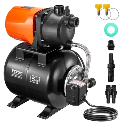 Produktbild von Tiefbrunnenpumpe mit Druckbehälter - Wasserpumpe - Druckpumpe - Gartenpumpe - Hydrophorpumpe - 750 W, 3700 l/min