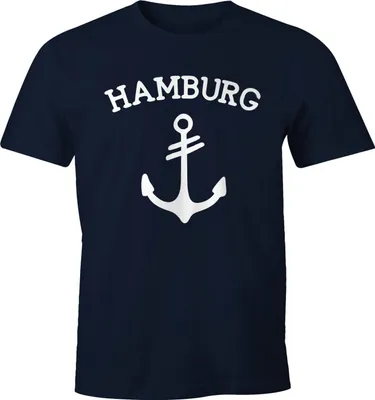 Produktbild von Herren T-Shirt Anker Design Hamburg Moonworks® navy 5XL