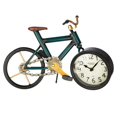 Produktbild von GILDE Standuhr / Tischuhr Fahrradliebe dunkelblau H. 23,5 cm, 60718