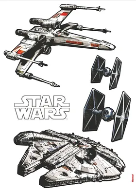Obrázek produktu pro Samolepky na zeď Disney Edition 4 Disney Star Wars Spaceships 100x70 cm