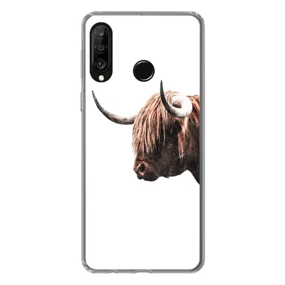 Produktbild von MuchoWow® Handyhülle Schutzhülle Hülle für Huawei P30 Lite Schottischer Highlander - Hoorn - Porträt Silikon Softcase Handy Hülle - Handyhülle