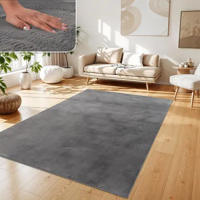 Produktbild von Teppich Wohnzimmer Kunstfell Plüsch Hochflor Shaggy Weich Verschied. Farben Grösse 120x170 cm