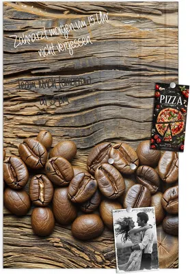 Produktbild von Magnettafel 40x60cm Pinnwand Whiteboard beschreibbar - Kaffeebohnen Holz