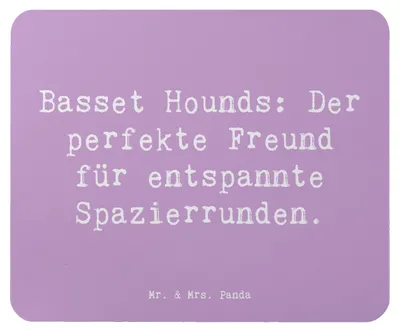 Produktbild von Mr. & Mrs. Panda Mauspad Spruch Basset Hound Freund - Lavendeltraum - Geschenk, Mousepad, Loyalität, intelligenter Hund, Hunderassen, Hunderasse, sanftes Temperament, pc