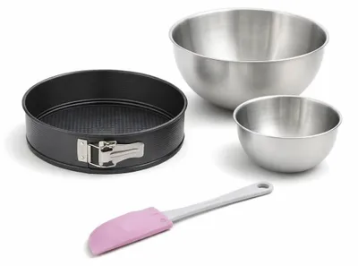 Image de Set de 4 ustensiles de pâtisserie moule à gâteaux 2 bols et spatule Black metallic Black mettallic Zenker  Black mettallic