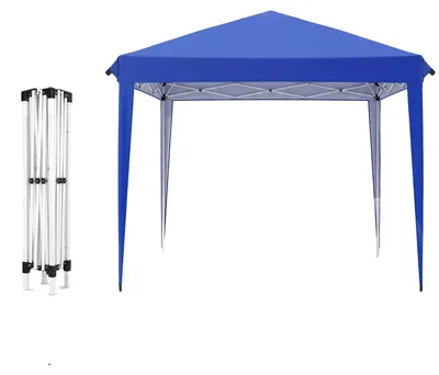 Produktbild von Pavillon, höhenverstellbar, UV-schutzbeschichtetes Dach, Blau-3x3Meter