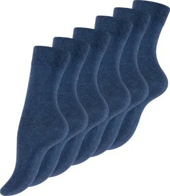 Produktbild von Cotton Prime® Gesundheitssocken 6 Paar, ohne Gummibund 39-42 Jeans blau