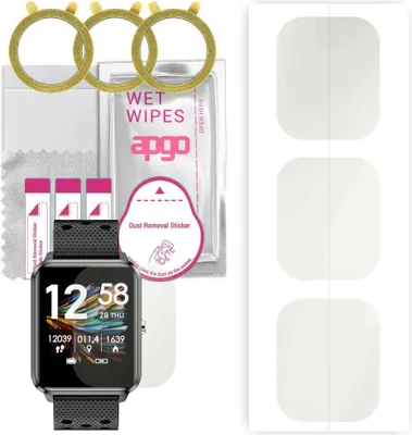 Produktbild von apgo 3 Stück Schutzfolie, Matt, kompatibel mit Bemi KIX M Smartwatch, Hydrogel Displayschutzfolie mit Positionierhilfe, Displayfolie, robust und kratzfest