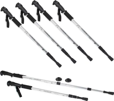Produktbild von 4x Nordic Walking Teleskop Wanderstöcke Antischock Trecking Stock 64-135 cm Alu