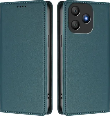 Image de Étui en cuir pour Blackview Wave 9C, étui à rabat magnétique en cuirPolyuréthaneavec support, vert