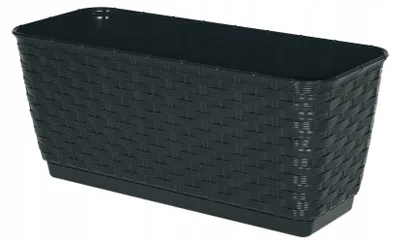 Produktbild von Länglicher Blumentopf DRL500P mit Untersetzer | Anthrazit