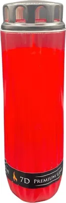 Produktbild von Aura Grabkerze Nr. 7, rot, Brenndauer von bis zu 7 Tage (12 Stück), Gedenkkerze, Grablicht, Friedhofskerze,Totenlicht, Friedhofskerze (rot)