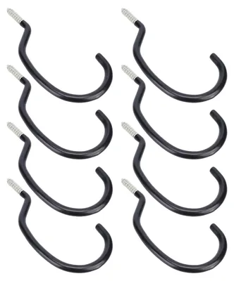 Image de Lot de 8 crochets pour vélos de garage, capacité de charge de 45,7 kg, 15,2 cm, fixation murale, plafond, rangement, crochets pour outils