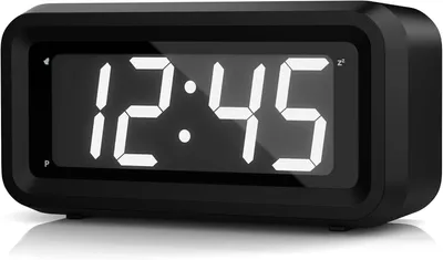 Produktbild von KWANWA Digitaler Wecker, LED Uhr Batteriebetrieben Tischuhr mit 3 Einstellbarer Helligkeit/Snooze/Ohne Ticken/12/24Hr 1,2'' Rote Digital Display Gut L